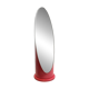 Vintage fuchsia lipstick-style plastic and glass mirror, Italy, 1970s