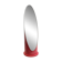 Vintage fuchsia lipstick-style plastic and glass mirror, Italy, 1970s