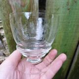 Anciens verres à vin à pied en cristal gravés  ensemble de 7