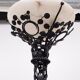 Edgar Brandt style Art Deco floor lamp in wrought iron with alabaster cup
