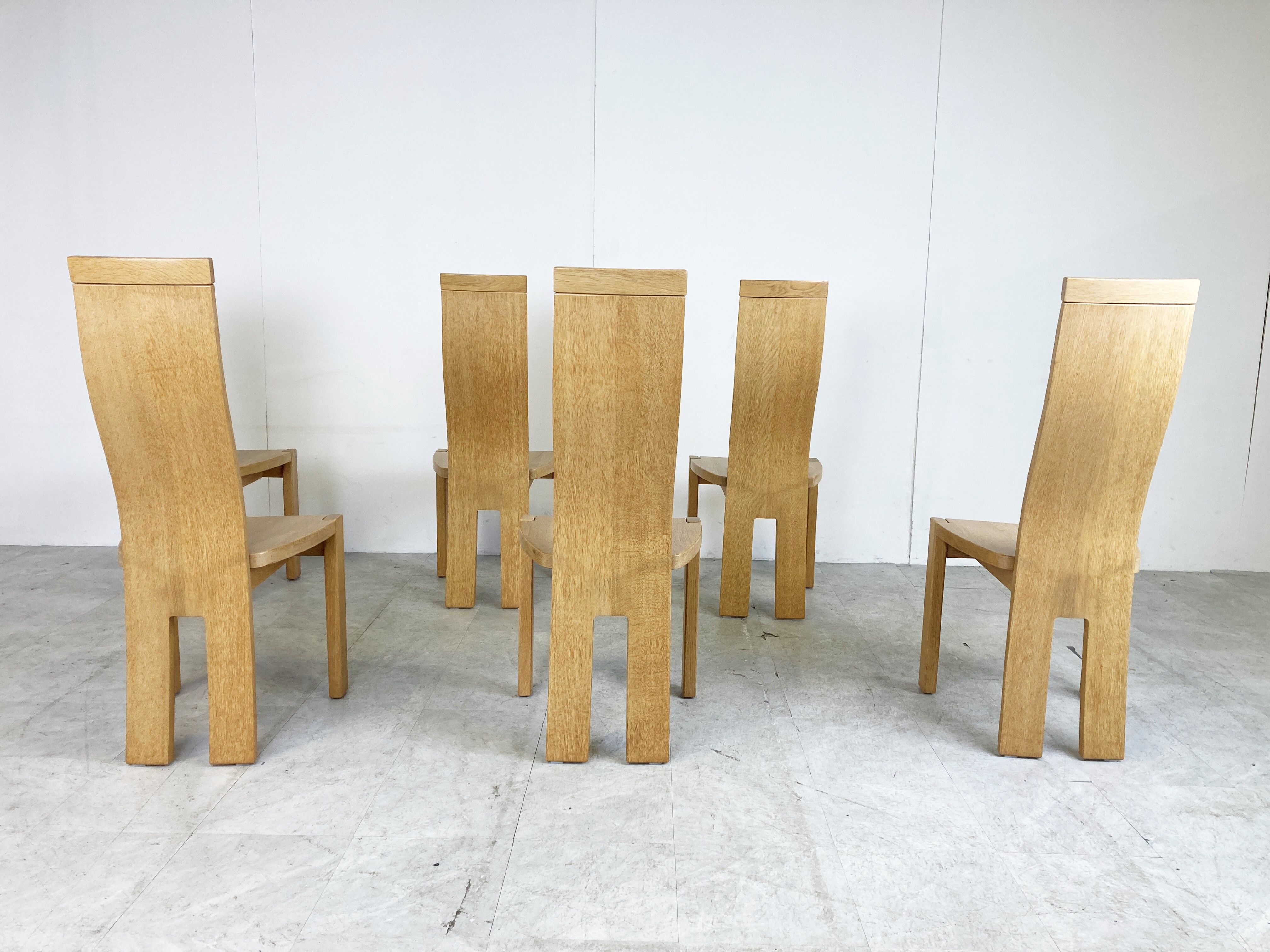 Set of 6 dining chairs by Rob & Dries van den Berghe, 1980s