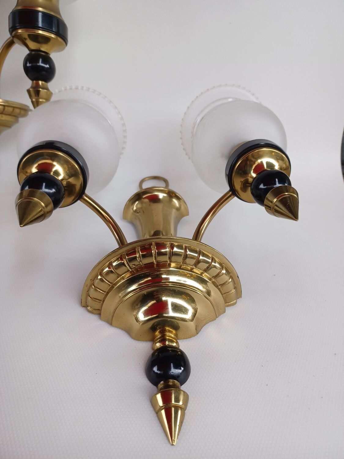 Pair of neoclassical style bronze sconces, 20th century