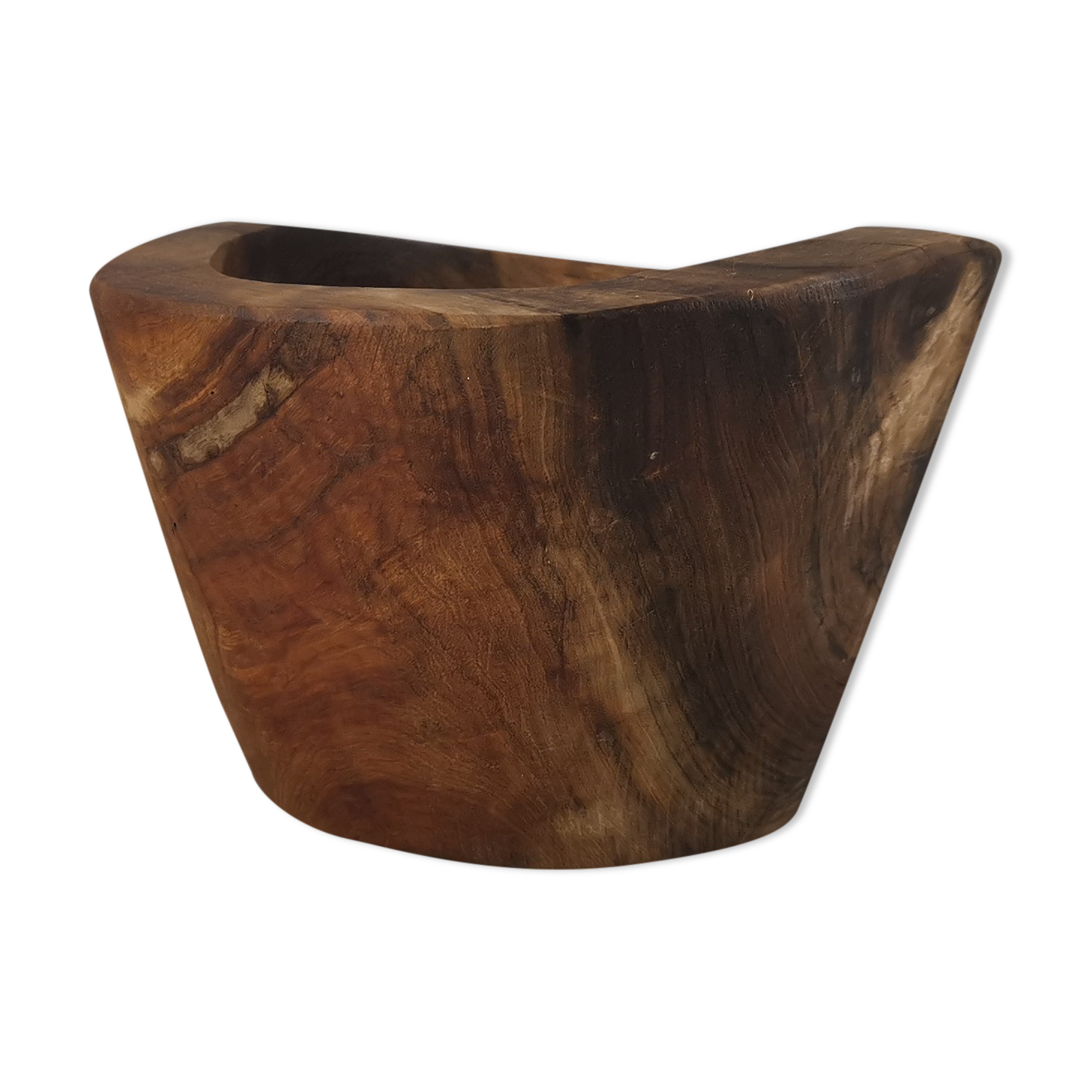 Cut or pocket empty in olive wood / 60s / Mid-Century / Wabi-sabi decoration