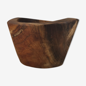 Cut or pocket empty in olive wood / 60s / Mid-Century / Wabi-sabi decoration