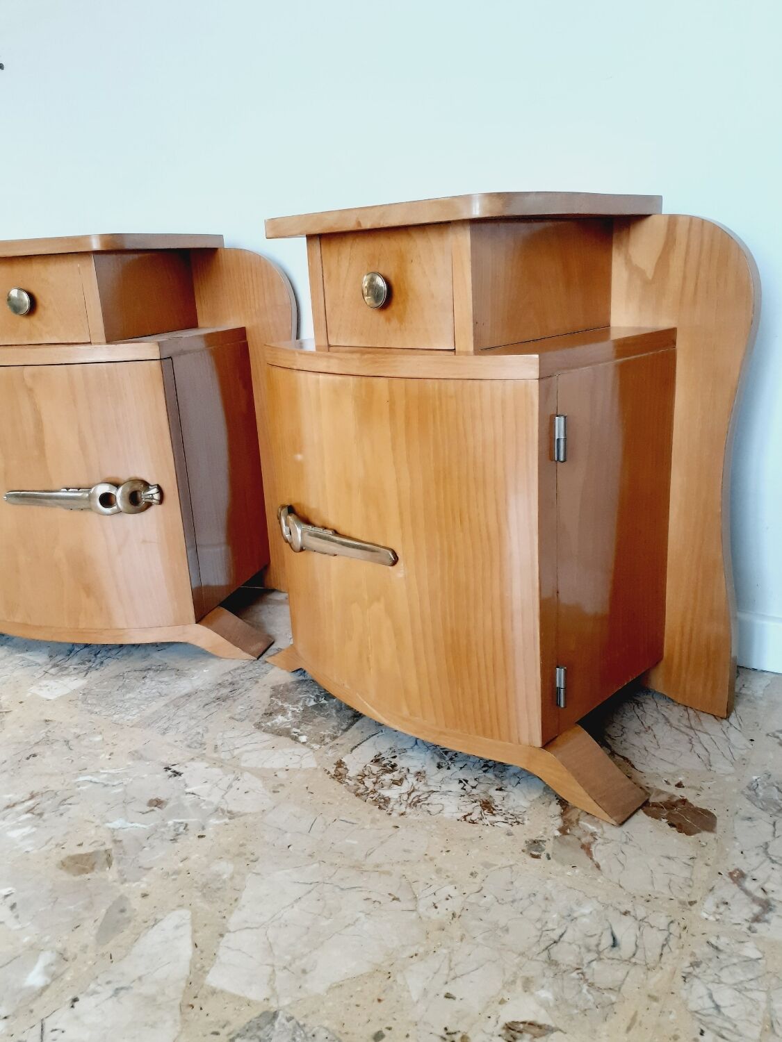 Pair of art deco bedside tables