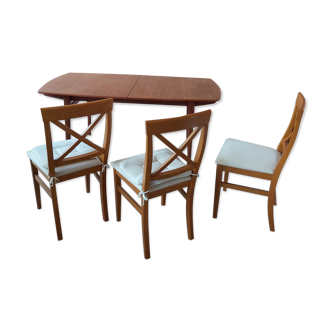 Teak table 3 chairs