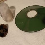 Ancient outdoor lamp collar of swan enamel and glass