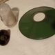 Ancient outdoor lamp collar of swan enamel and glass