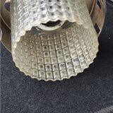 Designer chandelier from the 70s in glass and chrome metal