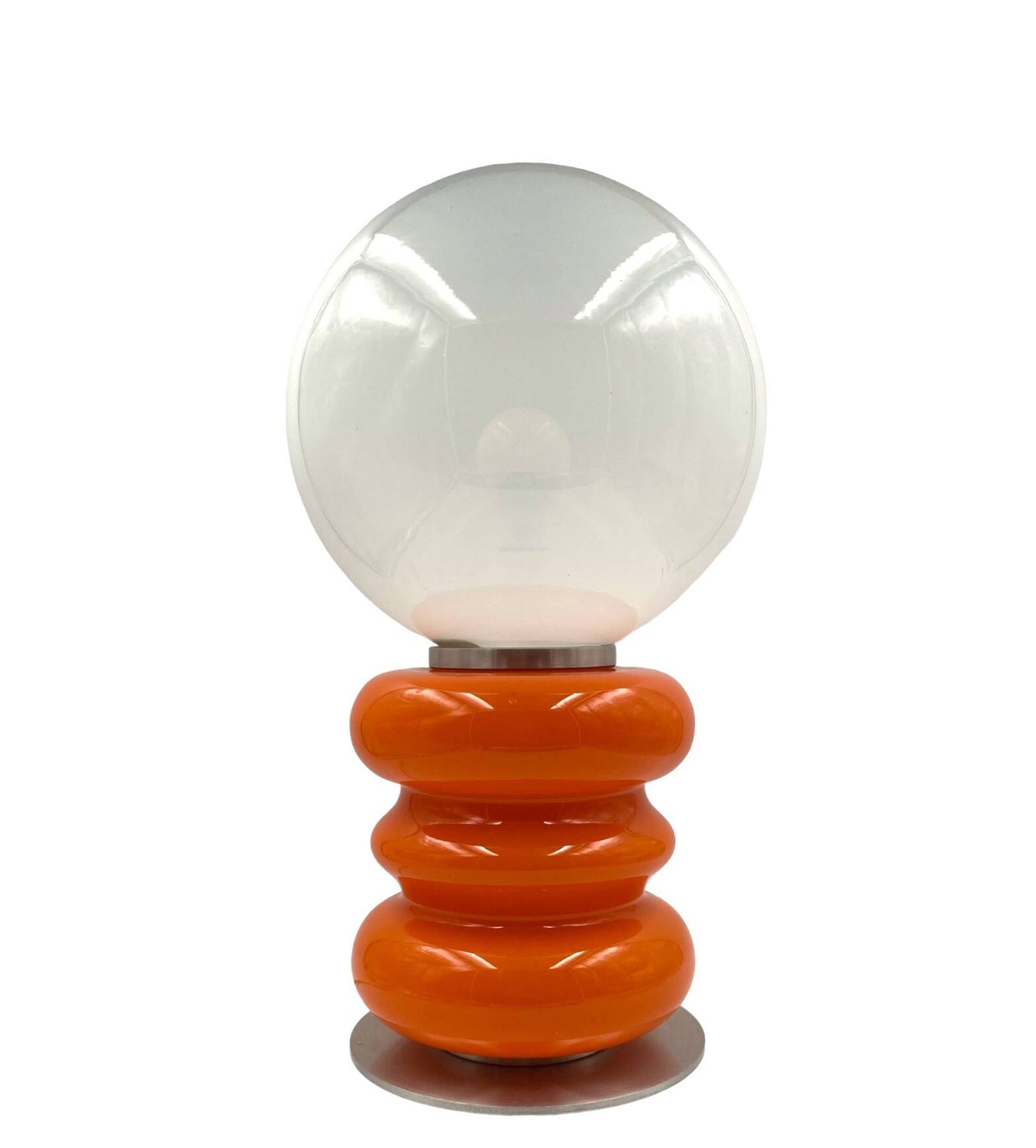 Space Age Orange Murano glass table lamp 1970s