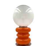 Space Age Orange Murano glass table lamp 1970s