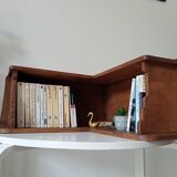 Vintage oak corner wall shelf
