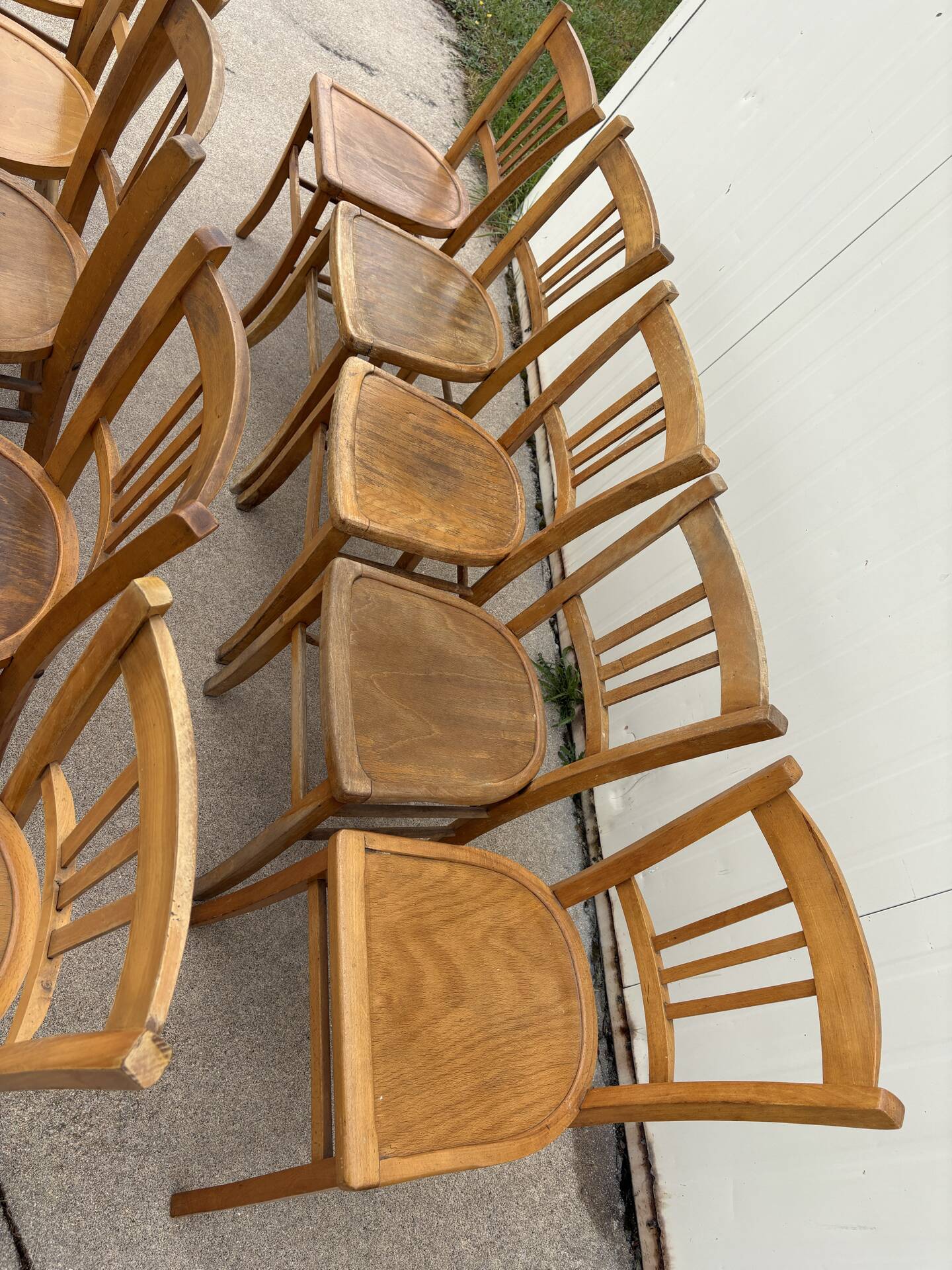 Set of 10 vintage bistro chairs