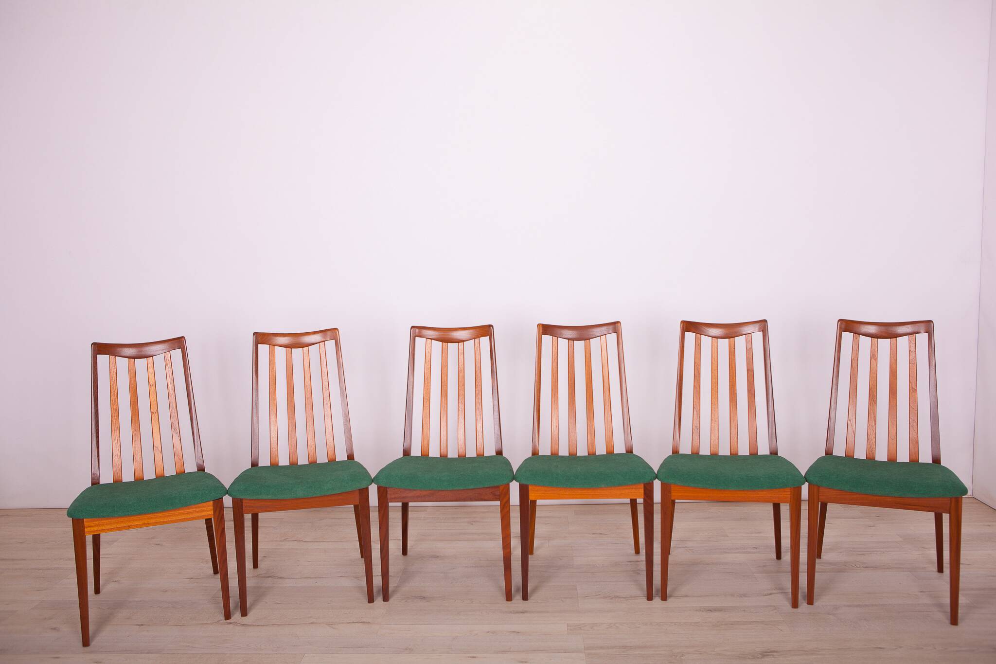 Fabric and Teak Dining Chairs by Leslie Dandy for G-Plan, 1960s, Set of 6