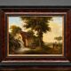 Old painting "The Mill". Oil on canvas.