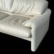 Maralunga White Leather Sofa By Vico Magistretti For Cassina, 1970s No. 2