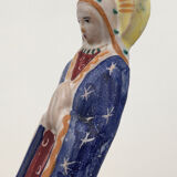 Virgin in polychrome enameled earthenware, 20th century