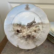 Antique 6x Sèvres Porcelain Plates Lahore & Basket 19th Century Hunting
