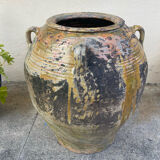 Grande jarre ancienne provençale en terre cuite vernissée XIXeme