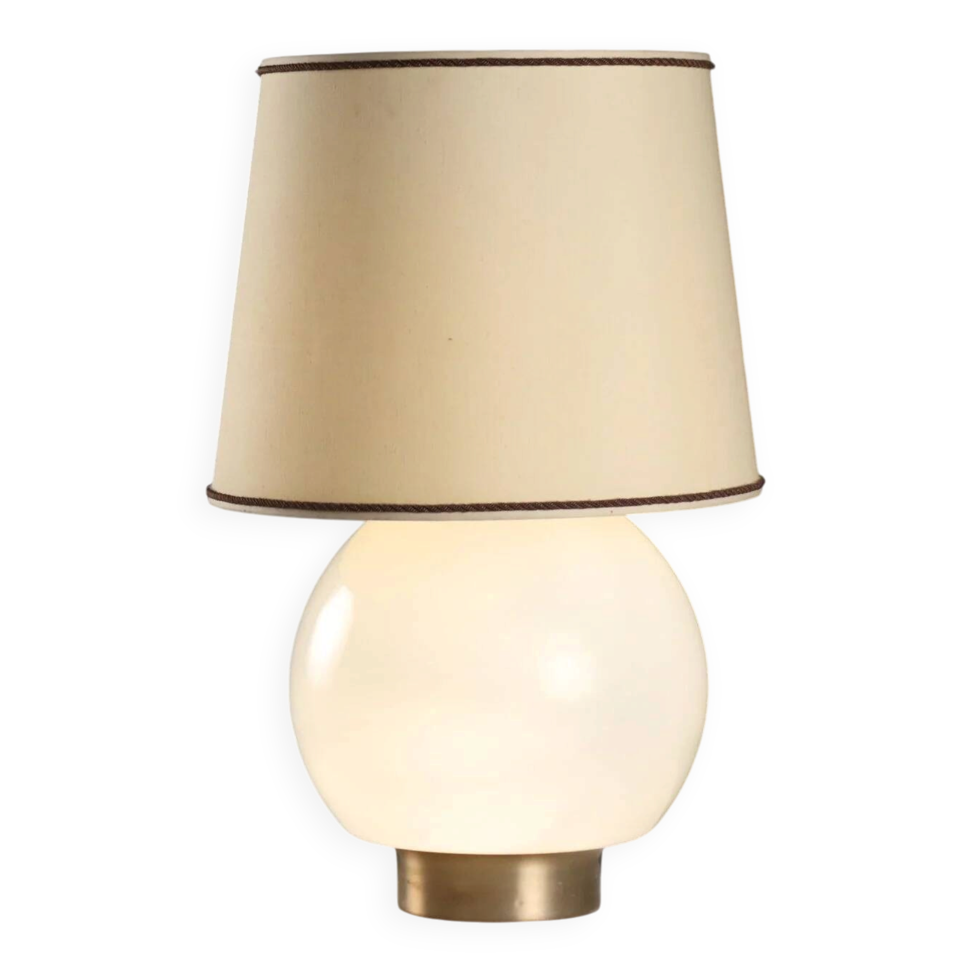 White glass table lamp from the 1970s-80s.