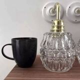 Pair of ceramic and glass wall sconces
