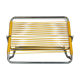 Yellow scoubidou head rest and vintage chrome metal