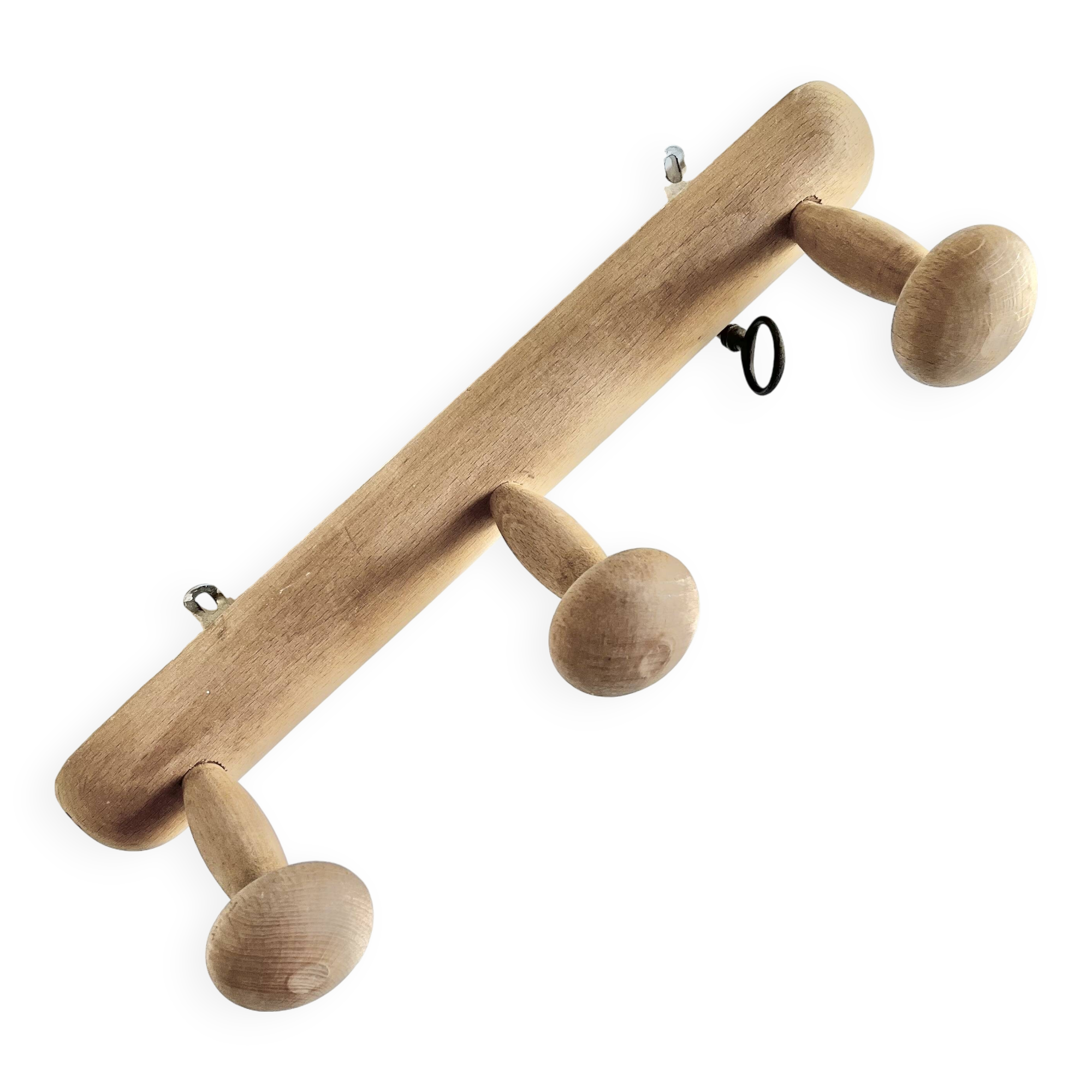 Vintage coat rack with 3 mushrooms