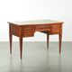 Elegant English style desk with green leather top, gold details and drawers