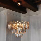 Venini two-tone chandelier, 3 levels, murano glass, Italy, 1970