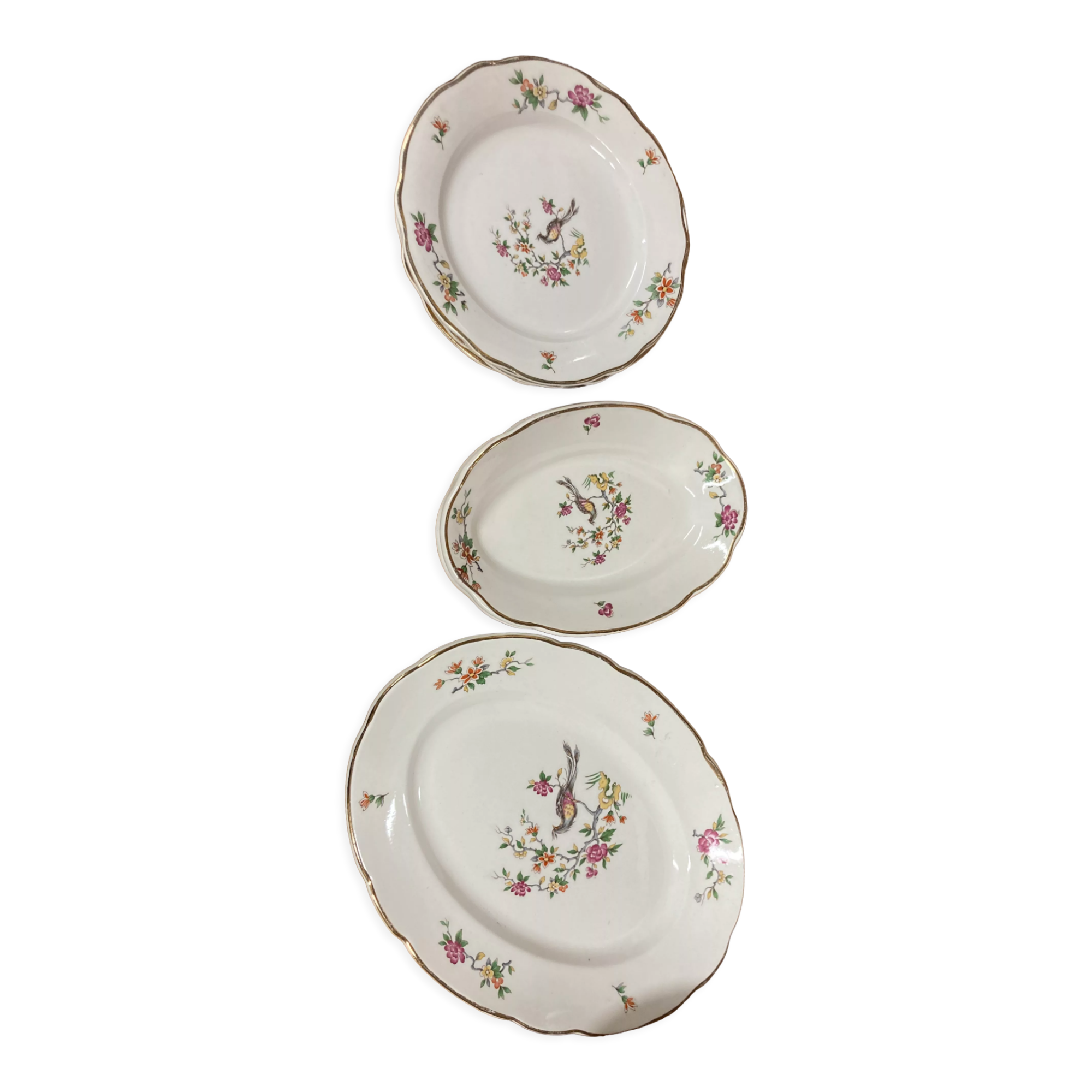 Set of 7 pieces Digoin Sarreguemines