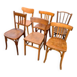Set of 6 mismatched bistro chairs