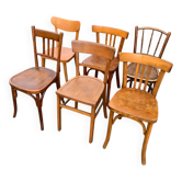 Set of 6 mismatched bistro chairs