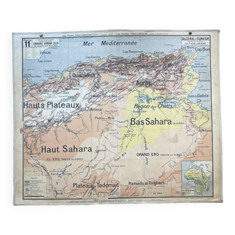 Algérie et Tunisie carte physique et politique N°11 par VIDAL LABLACHE