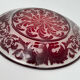 Red cut crystal plate dragon floral pattern