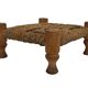 Vintage Footstool wood and rope, 1960s