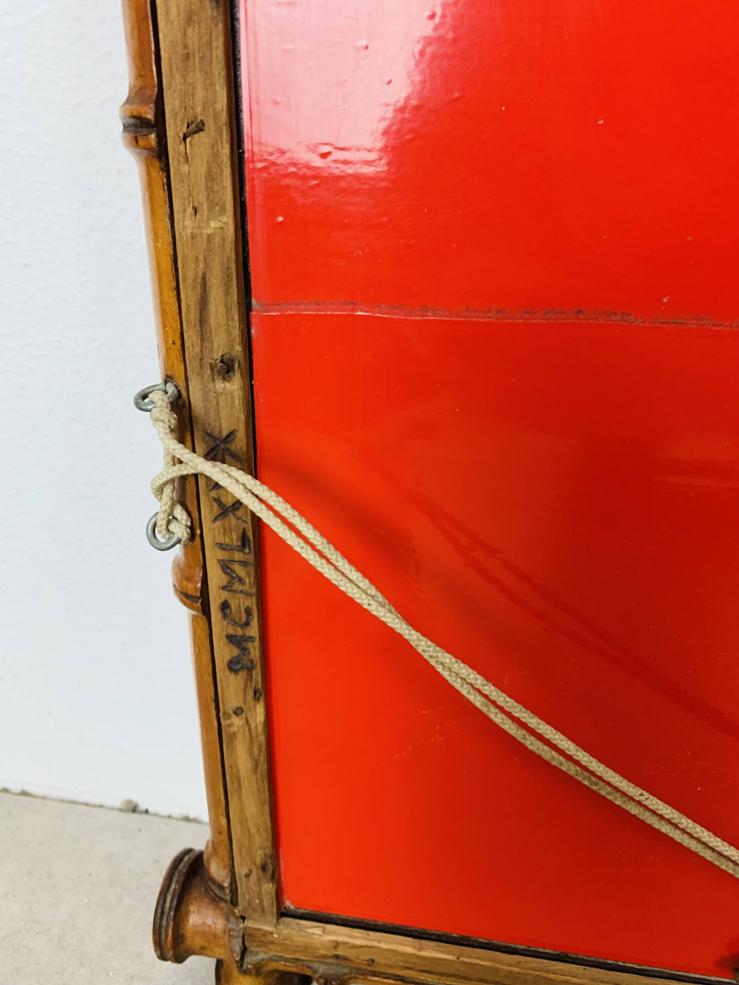Miroir au mercure, bois effet bambou, fin XIX début XX ème