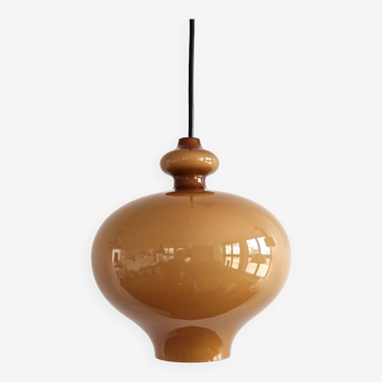 Suspension en verre marron caramel par Hans Agne Jakobsson pour Staff Leuchten