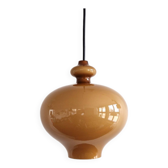 Caramel brown glass pendant lamp by Hans Agne Jakobsson for Staff Leuchten