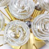 spectacular Sputnik ceiling lights with glass snowballs by Doria, Germany, 1970s.