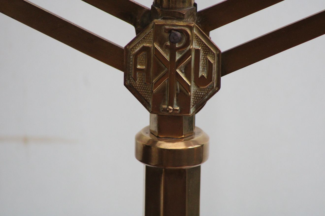 Golden metal chandelier