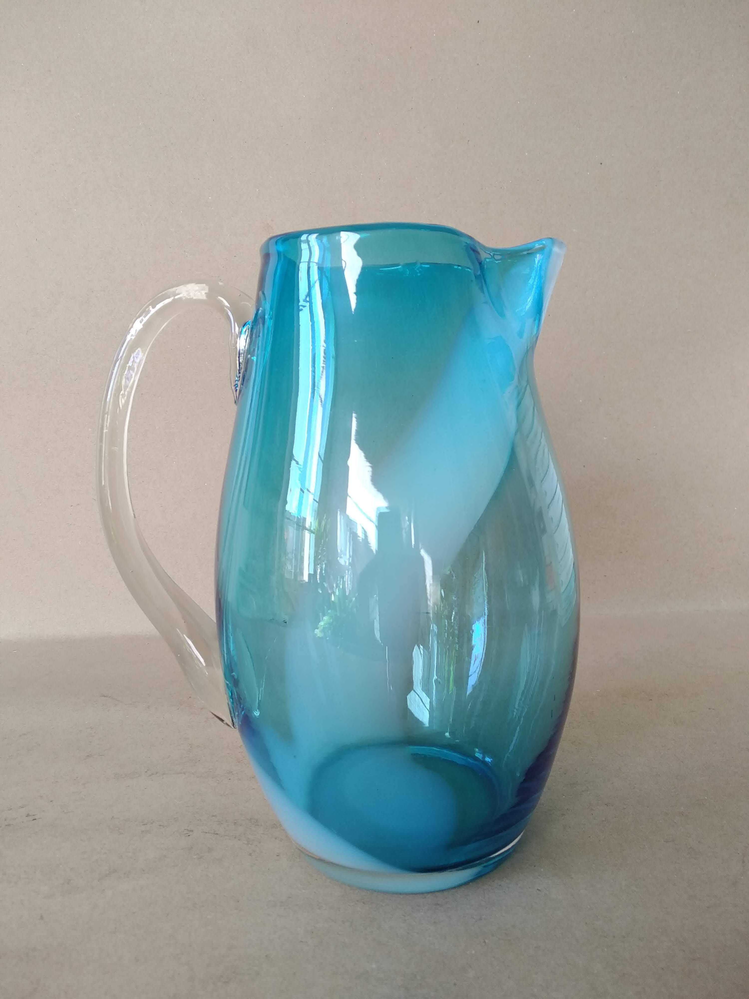 DLG Murano blown glass pitcher