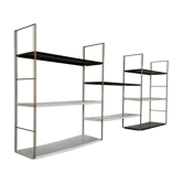 Vintage wall shelves in gold metal