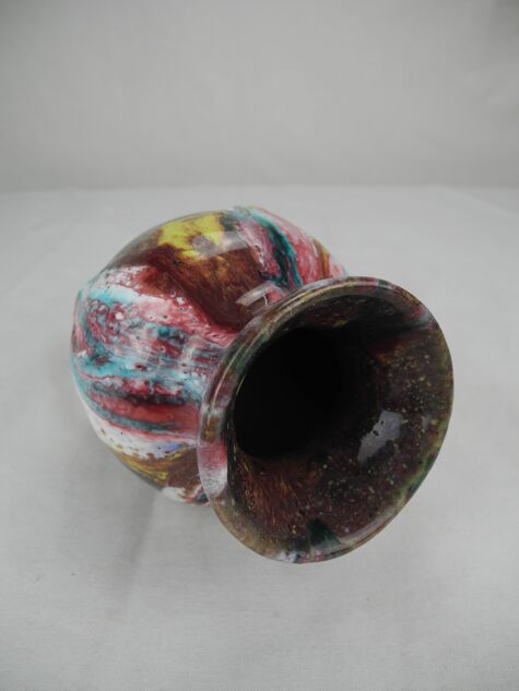 Antique Morvan flamed stoneware art deco vase