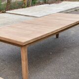 Renovated extendable farmhouse dining table in solid oak from the 19th century, 250-350.