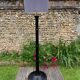 Vintage 1940s blackened wooden floor lamp