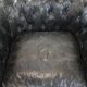 Set of 2 black Chesterfield armchairs in grained cowhide leather
