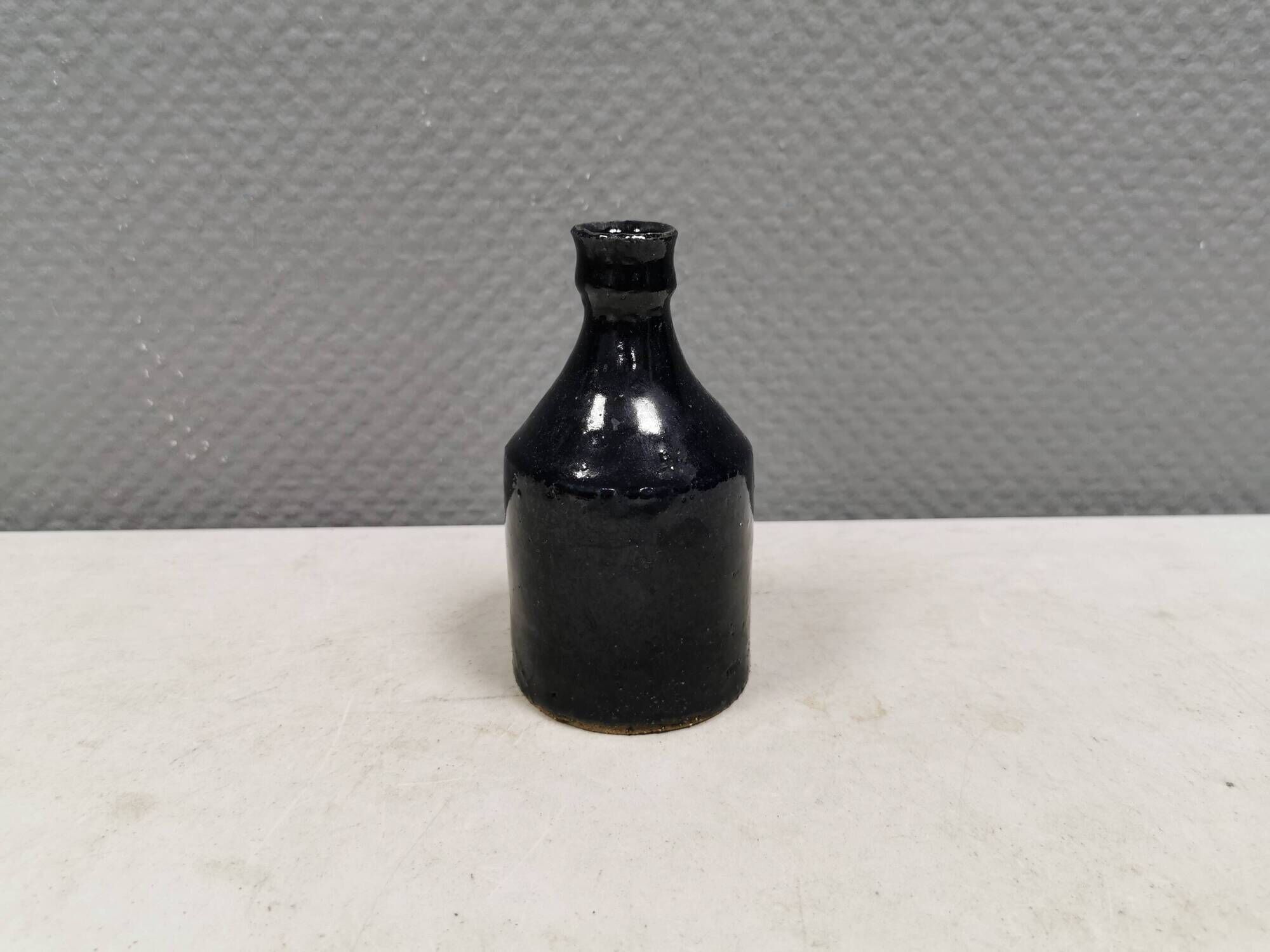 Miniature vase by Peter Fitzner (PF) in stoneware with dark blue glaze