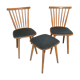 Set of 2 chairs with bars and a stool vintage compass feet 1960's
