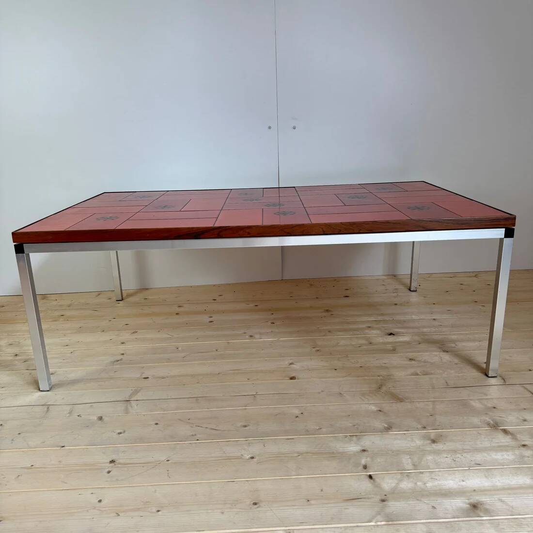 Mid-century red ceramic coffee table, Denmark, 1960s