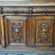 Two-part Renaissance-style buffet - Solid oak & marble, late 19th century